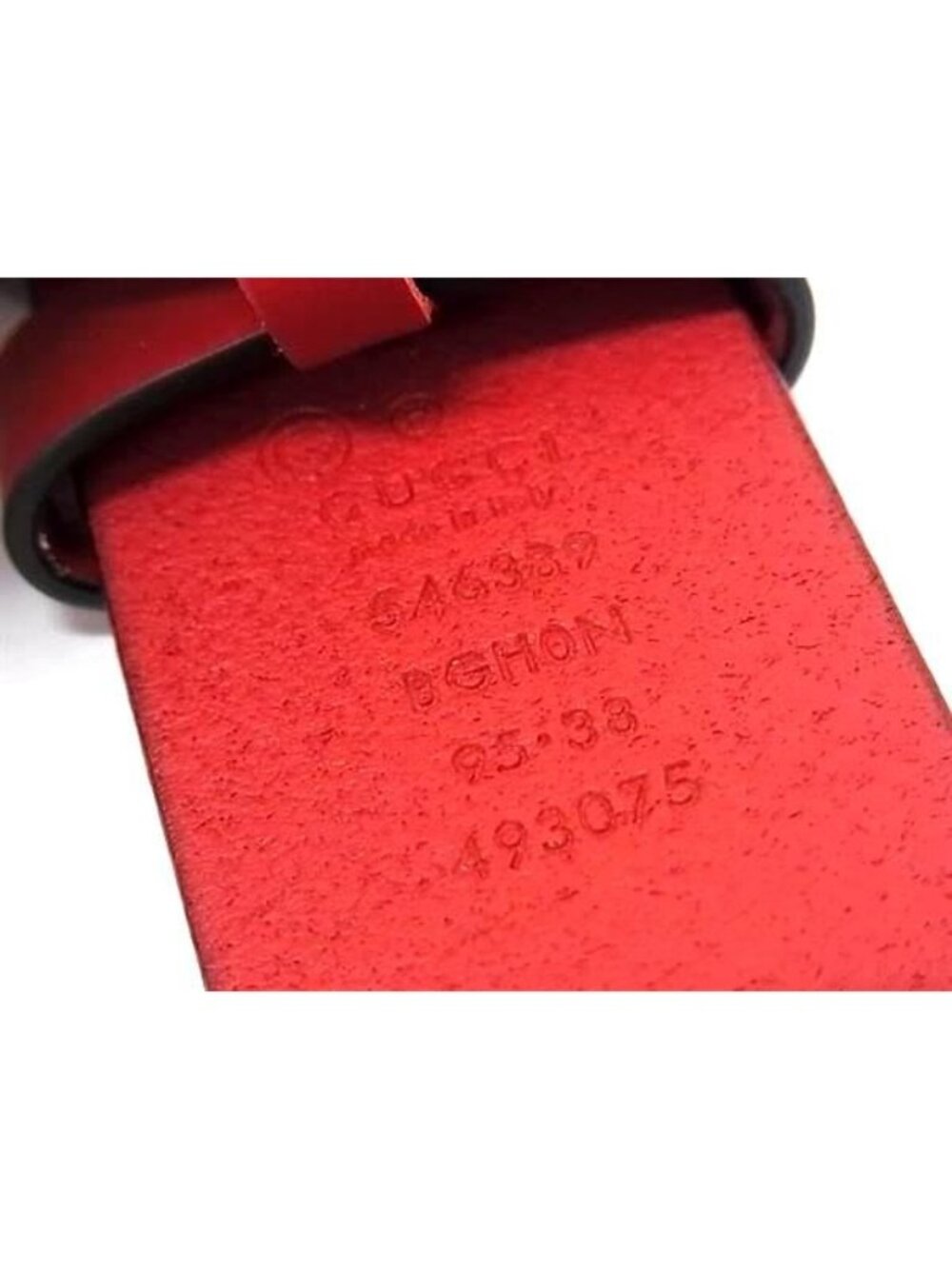 Gucci Interlocking Leather Silver Belt Red - Picture 4 of 4